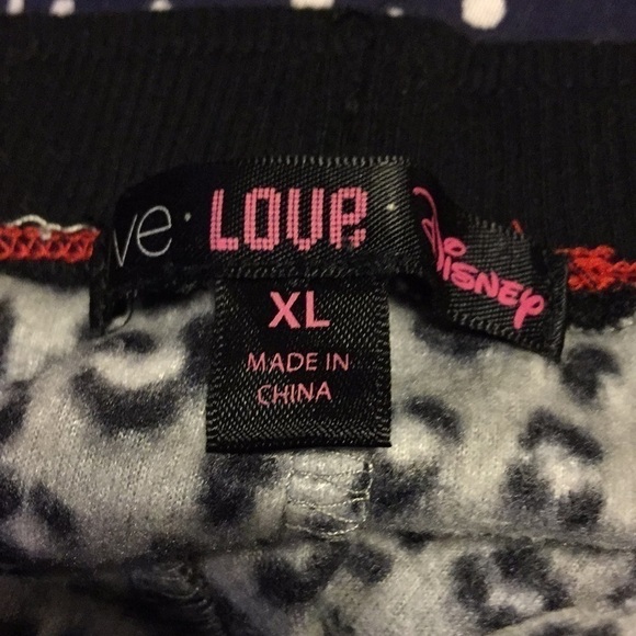 MICKEY Mouse snow leopard lounge/jogger red drawstring pant Gray/blk/wht red XL - Picture 4 of 10